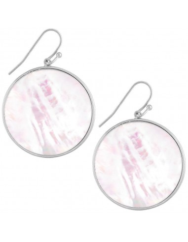 Sterling Silver Large Round White MOP Earrings l'achat 