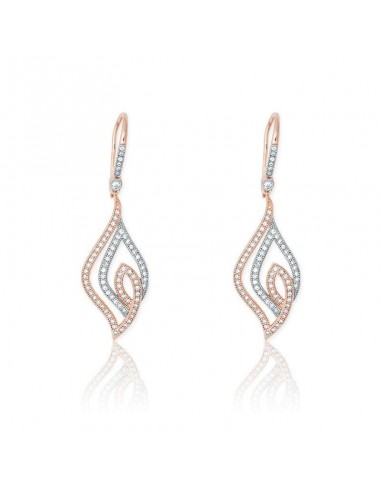 Sterling Silver Open Marquise Shaped Pave Earrings Pour