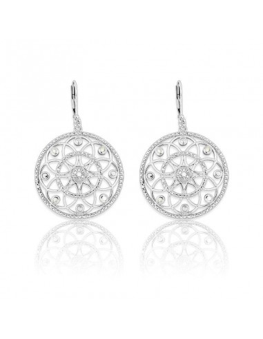 Sterling Silver Round Diamond Earrings Dans la société mordern