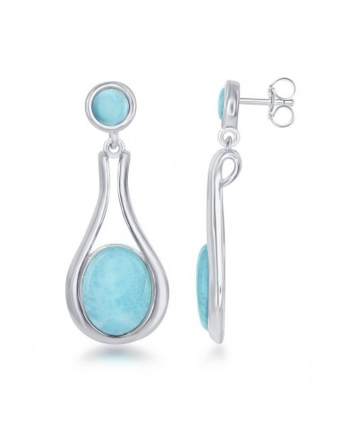 Sterling Silver Blue Larimar Earrings pour bénéficier 