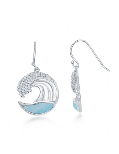 Sterling Silver Blue Larimar Earrings livraison gratuite