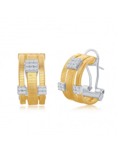 Sterling Silver 14K Gold Plated CZ Earrings Le MVP de beaucoup