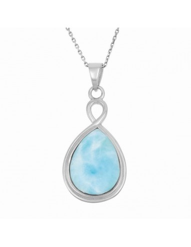 Sterling Silver Large Teardrop Larimar Pendant Economisez 