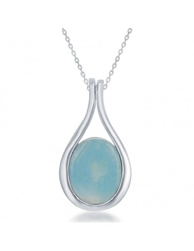 Sterling Silver Teardrop Larimar Pendant acheter