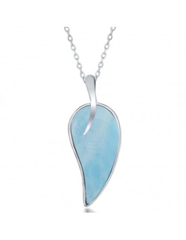 Sterling Silver Larimar Leaf Pendant ou a consommer sur place