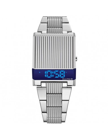 Bulova Men's Quartz Watch - Computron Digital LED Dial Steel Bracelet | 96C139 pas chere