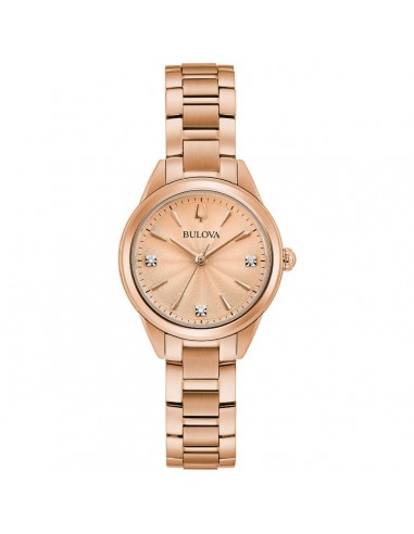 Bulova Women's Diamond Watch - Sutton Rose Gold Tone Dial Bracelet | 97P151 ou a consommer sur place