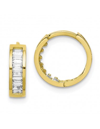 10K CZ Hinged Hoop Earrings la livraison gratuite