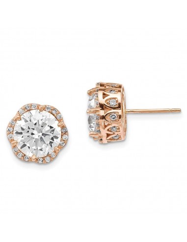 10K Tiara Collection Rose Gold Polished CZ Post Earrings Jusqu'à 80% De Réduction