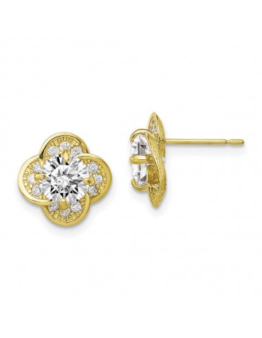 10K Tiara Collection Polished CZ Post Earrings 2024