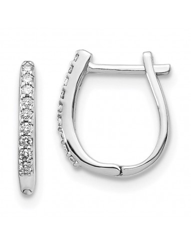 14k White Gold Diamond Earrings pas chere