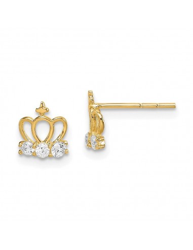 Madi K Kid's 14k  CZ Crown Post Earrings Dans la société mordern