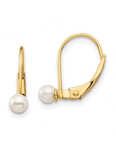 Madi K Kid's 14K  3-4mm White Round FW Cultured Pearl Leverback Earrings d'Europe débarque