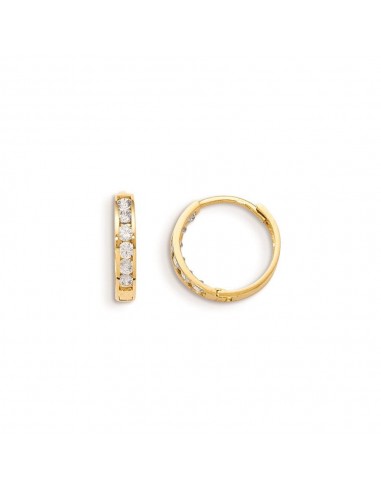 Madi K Kid's 14k  CZ Hinged Hoop Earrings de France