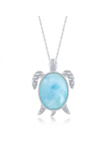 Sterling Silver Larimar Turtle Pendant de technologie