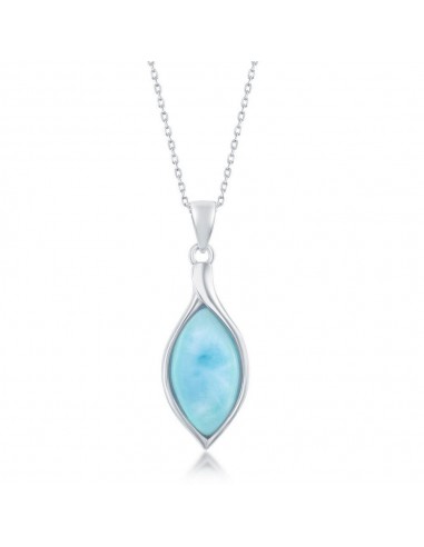 Sterling Silver Marquise Larimar Pendant livraison gratuite