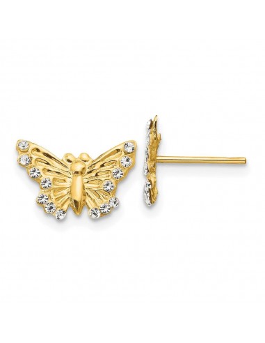 Madi K Kid's 14k  CZ Butterfly Post Earrings solde