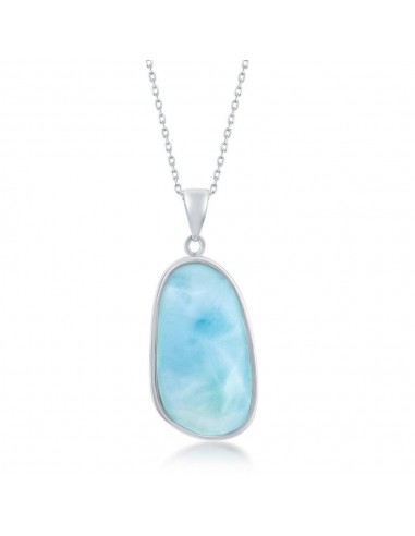 Sterling Silver Irregular Shape Larimar Pendant l'évolution des habitudes 