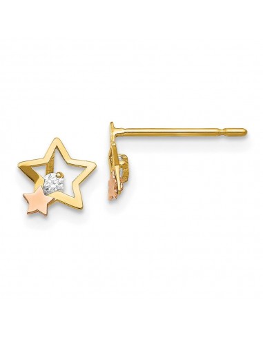 Madi K Kid's 14k Yellow & Rose Gold  CZ  Star Post Earrings offre 