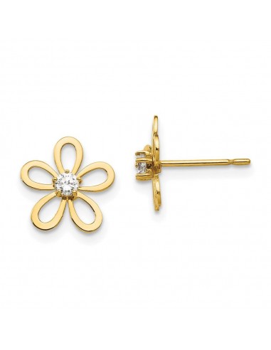 Madi K Kid's 14k  CZ  Flower Post Earrings une grave pollution 