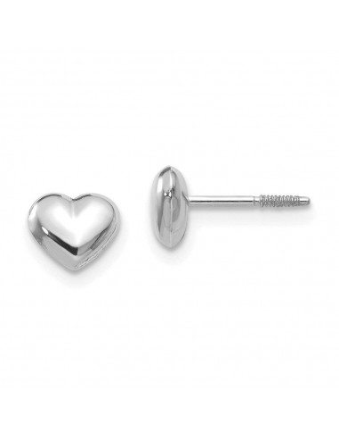 Madi K Kid's 14k  White Gold Puff Heart Post Earrings store