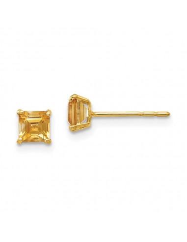 Madi K Kid's 14k  Citrine 4mm Square Post Earrings offre 