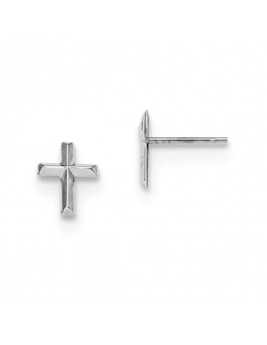 Madi K Kid's 14k  White Gold Polished Cross Post Earrings le concept de la Pate a emporter 