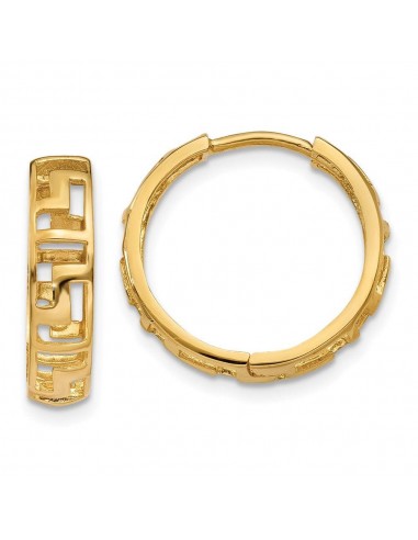 14k Greek Key Hinged Hoop Earrings JUSQU'A -70%! 