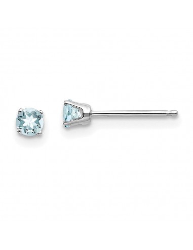 14k White Gold 3mm Aquamarine Stud Earrings sélection de produits