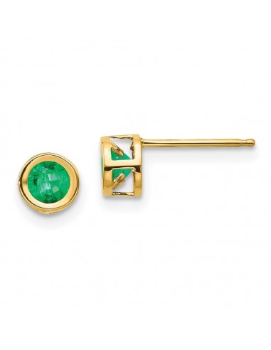 14k 4mm Bezel May/Emerald Post Earrings l'évolution des habitudes 