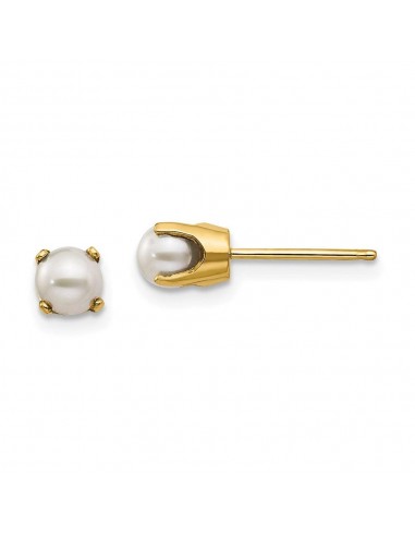 14k 4mm June/FW Cultured Pearl Post Earrings Comparez et commandez 