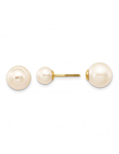 14k 6-7mm & 9-10mm Round Freshwater Cultured Pearl Screw On Post Earrings pas cheres