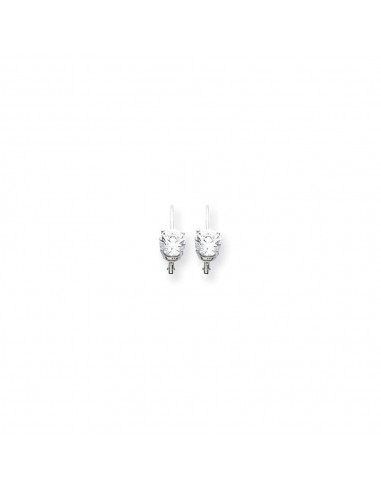 14k White Gold 6mm Cubic Zirconia Leverback Earrings Faites des économies