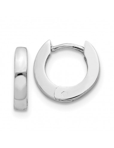 14k White Gold Polished Hinged Hoop Earrings Economisez 