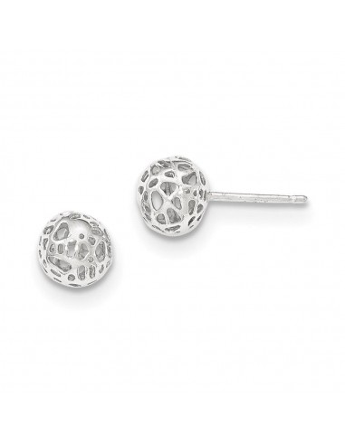 14K White Gold Medium Fancy Ball Post Earrings les ligaments