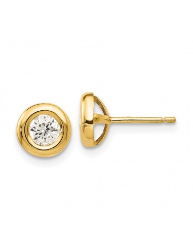 14k Polished CZ Fancy Post Earrings chez Cornerstreet bien 