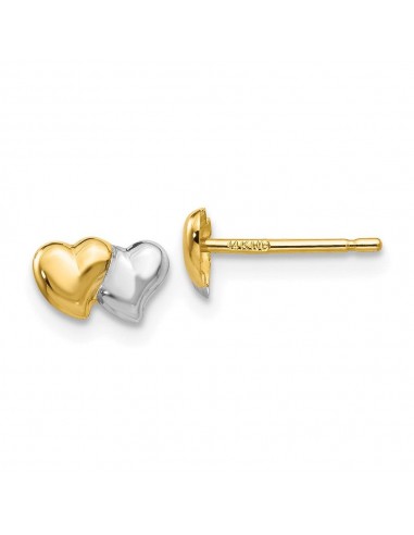 14k with Rhodium Polished Heart Post Earrings votre