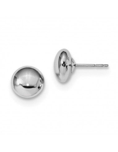 14k White Gold Polished Button Post Earrings pas chere