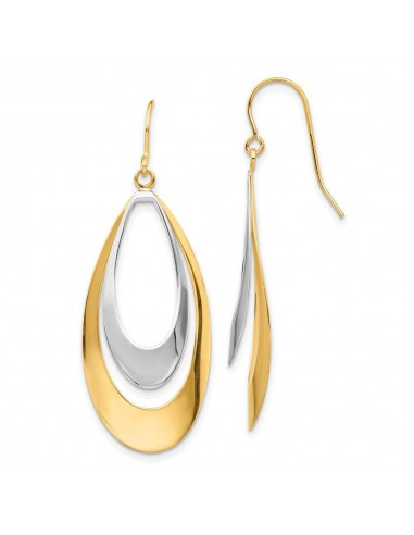 14K Two-tone Dangle Earrings en ligne des produits 