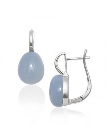 Sterling Silver Teardrop Natural Blue Chalcedony Earrings prix pour 