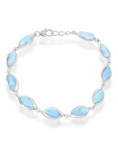 Sterling Silver Marquise Larimar Bracelet, 7.5" livraison et retour toujours gratuits