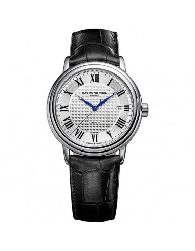 Raymond Weil Men's Automatic Watch - Maestro Silver Dial Black Strap | 2837-STC-00659 Paris Déstockage Promo