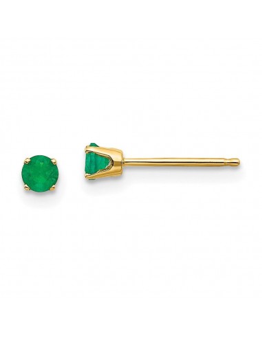 14k Yellow Gold 3mm May/Emerald Post Earrings Par le système avancé 