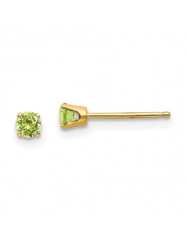 14k 3mm August/Peridot Post Earrings vous aussi creer 