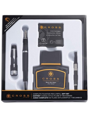 Cross Gift Set - Bailey Black Lacquer Fountain Pen Medium Point | AT0456-7MS/5 Paris Déstockage Promo