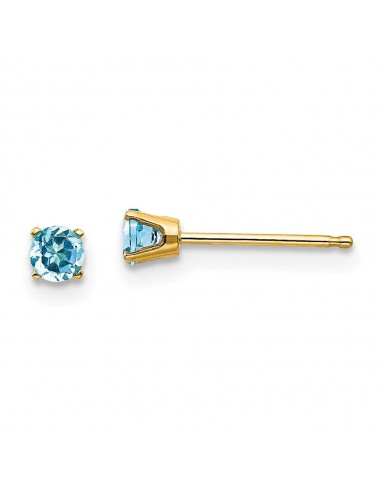 14k 3mm December/Blue Topaz Post Earrings pour bénéficier 