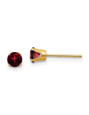 14k 4mm Round January/Garnet Post Earrings En savoir plus