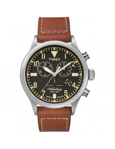 Timex Men's Chronograph Watch - Waterbury Quartz Brown Leather Strap | TW2P84300VQ Comparez et commandez 