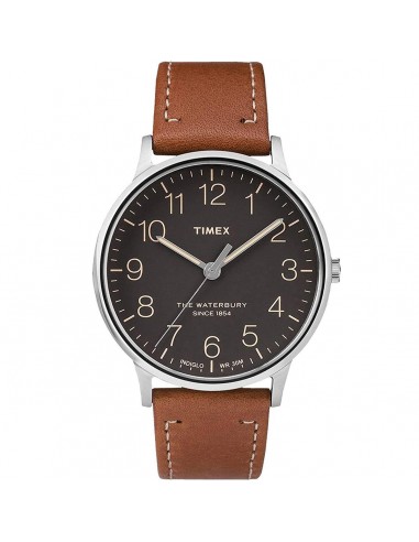 Timex Men's Quartz Watch - Waterbury Black Dial Brown Leather Strap | TW2P95800VQ commande en ligne