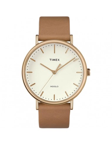 Timex Unisex Quartz Watch - Fairfield Cream Dial Tan Leather Strap | TW2R26200VQ Vous souhaitez 